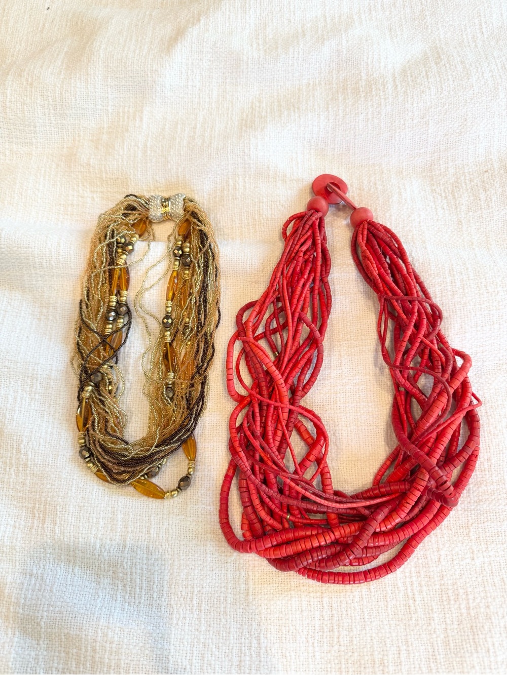 Vintage Boho Multi Strand Statement Necklace Bundle Party Eclectic Formal Gala‎